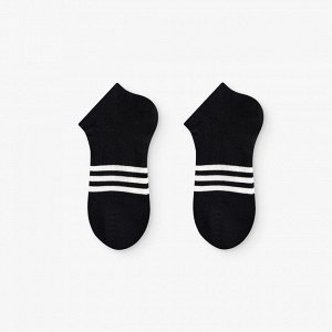 Укороченные носки унисекс, принт "Полосы", цвет черный