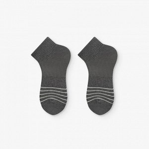 Укороченные носки унисекс, принт "Полосы", цвет темно-серый