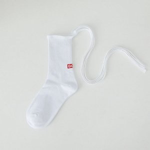 Женские носки с завязками, надпись "Good", цвет белый