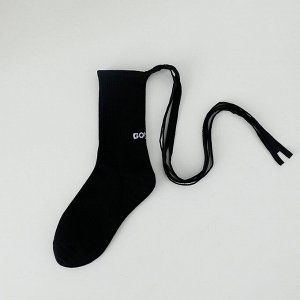 Женские носки с завязками, надпись "Good", цвет черный