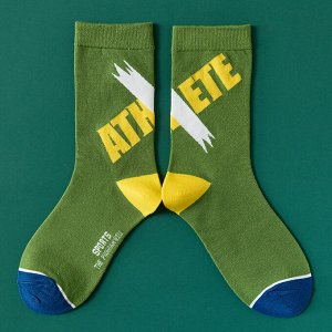 Мужские носки с надписями, цвет зеленый