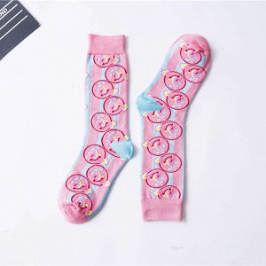Женские носки с принтом, цвет розовый