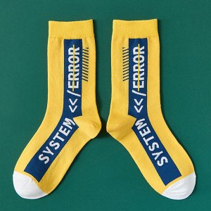 Мужские носки с надписями, цвет желтый