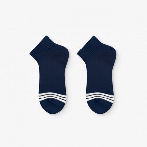 Укороченные носки унисекс, принт "Полосы", цвет темно-синий