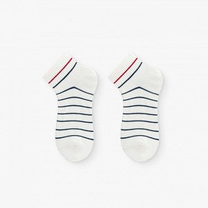Укороченные носки унисекс, принт "Полосы", цвет белый