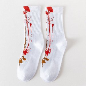 Женские носки, принт "Краска", цвет белый