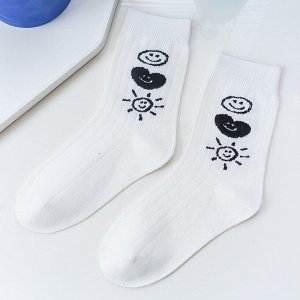 Женские носки, с принтом, цвет белый
