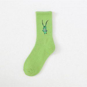 Женские носки, принт "Планктон", цвет зеленый
