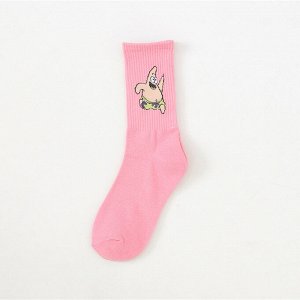 Женские носки, принт "Патрик", цвет розовый