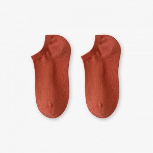 Женские однотонные укороченные носки, цвет кирпичный
