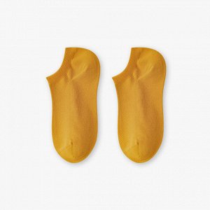 Женские однотонные укороченные носки, цвет желтый