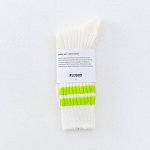 Носки длинные унисекс с полосками, цвет белый/зеленый