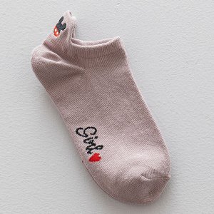 Женские короткие носки с минималистичной вышивкой, цвет хаки