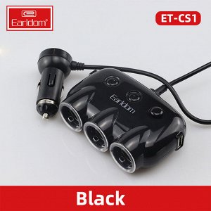 Разветвитель прикуривателя Earldom CS1 3.1A 2*USB+3*Socket