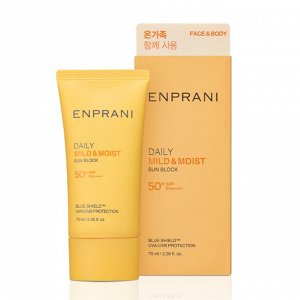 Enprani Ежедневный мягкий и увлажняющий солнцезащитный крем Daily Mild&Moist Sun Block SPF50+,PA++++, 70 мл