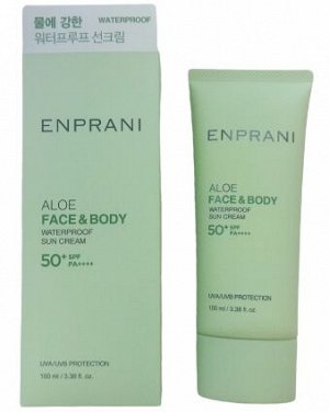 Enprani Водостойкий солнцезащитный крем для лица и тела с алоэ Aloe Face&Body Waterproof Sun Cream SPF50+,PA++++, 100 мл