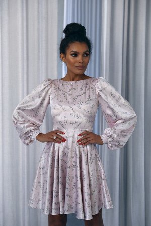 Платье из искусственного шелка с цветочным принтом со шнуровкой на спине