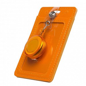 Картхолдер J019 футляр для карт на рулетке (orange)