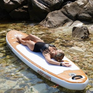 Надувная SUP-доска (SUP board) JS FUNWATER DISCOVERY 11 с сиденьем, насосом, веслом и лишем. 335x83x15 см