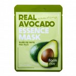 Тканевая маска для увлажнения и питания кожи лица с экстрактом авокадо Real Avocado Essence Mask