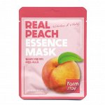 Тканевая маска для питания и гладкости кожи лица с экстрактом персика Real Peach Essence Mask