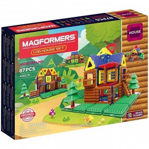 Конструктор магнитный Log House Set , 87 деталей/Детский конструктор
