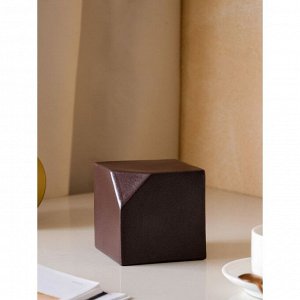 Ваза керамическая "Куб", настольная, коричневая, 12 см, 1 сорт