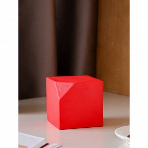 Ваза керамическая "Куб", настольная, коралловая, 12 см, 1 сорт