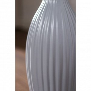 Ваза керамическая "Ракушка", напольная, серая, матовая, 43 см