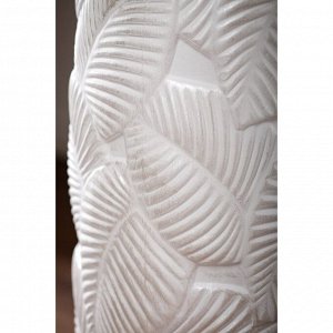 Ваза керамическая "Лист", напольная, белая, 64 см
