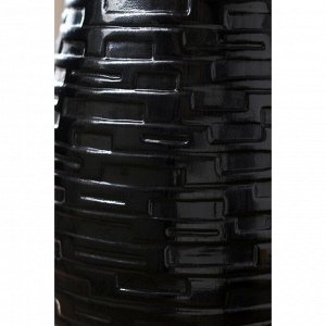 Ваза керамическая "Вавилон", напольная, глянец, чёрная, 68 см