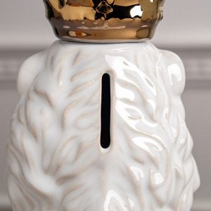 Копилка "Лев с короной", глянец, белая, 25 см