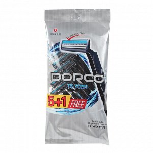 'DORCO Cтанки для бритья c увлажняющей полоской одноразовые Dorco 2, (5+1 шт) # §