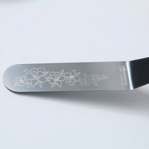 Лопатка изогнутая с металлической ручкой «Цветы», 27 х 3 см