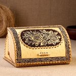 Хлебница шлем &quot;Бабочки&quot; 26х21х15,5 см, береста