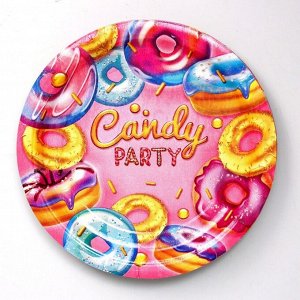 Тарелка бумажная Candy party, набор 6 шт, 18 см