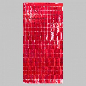 Праздничный занавес голография, 100 x 200 см., цвет красный