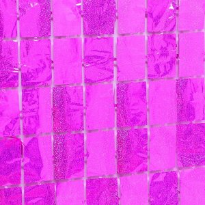 Праздничный занавес голография, 100 x 200 см., цвет фуксия