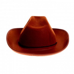 Карнавальная шляпа «Шериф», детская, на резинке, р-р. 52-54, цвет коричневый