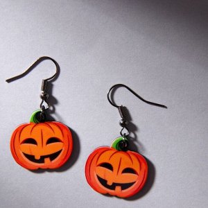 Серьги на крючках &quot;Happy Halloween&quot;, тыковки 7 х 9 см