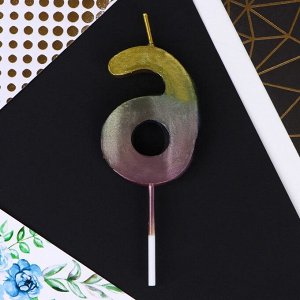 Свеча для торта, цифра «6», 10 х 3,5 см.