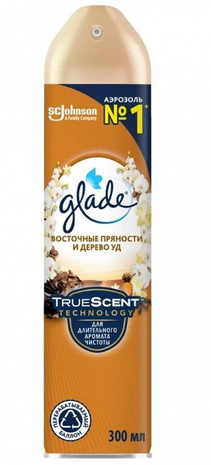 Освежитель воздуха Glade "Восточные пряности и дерево уд", аэрозоль, 300 мл