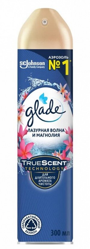 Освежитель воздуха Glade "Лазурная волна и Магнолия", аэрозоль, 300 мл