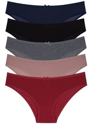 Набор женских трусов TOPANTY 1004, BIKINI, 5 шт/уп, Color Mix