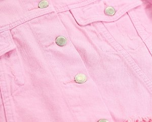 Женская джинсовая куртка, цвет розовый