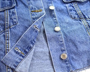 Женская джинсовая куртка, цвет голубой