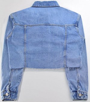 Женская джинсовая куртка, цвет голубой