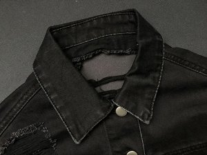 Женская джинсовая куртка, цвет черный