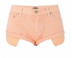 Женские джинсовые шорты, цвет светло-апельсиновый