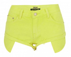 Женские джинсовые шорты, цвет желтый